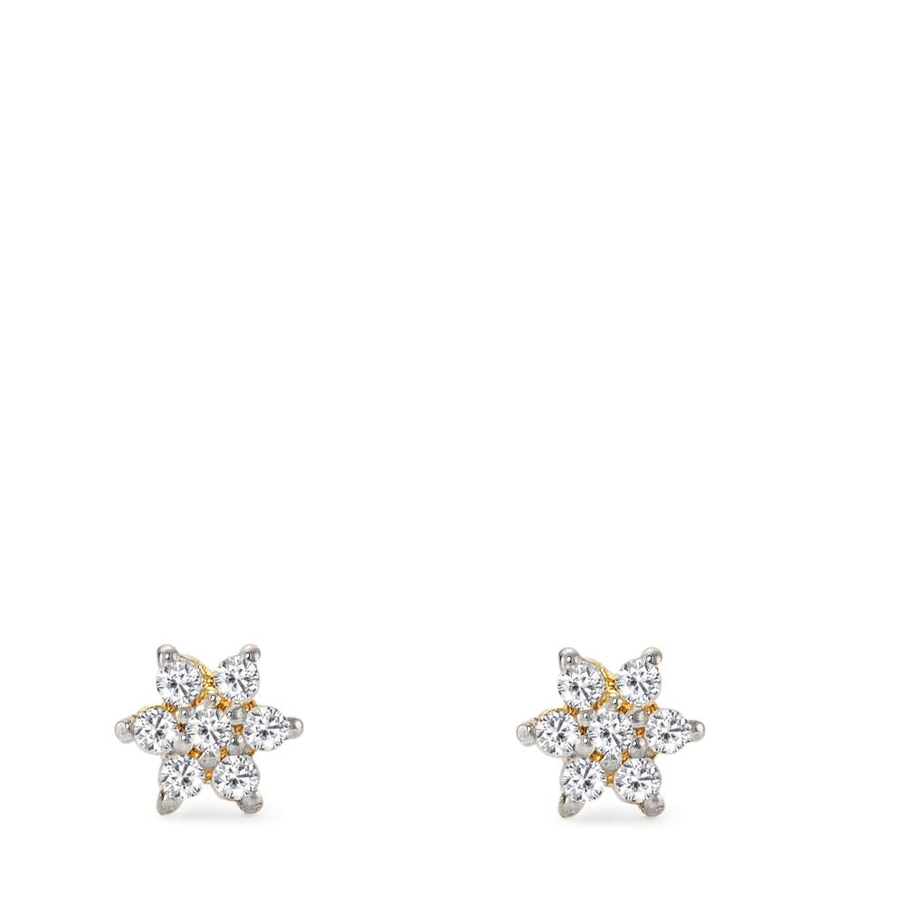 Pendientes 750/oro amarillo de 18 quilates Diamante 0.084 ct, 14 piedras, w-si Ø3.5 mm