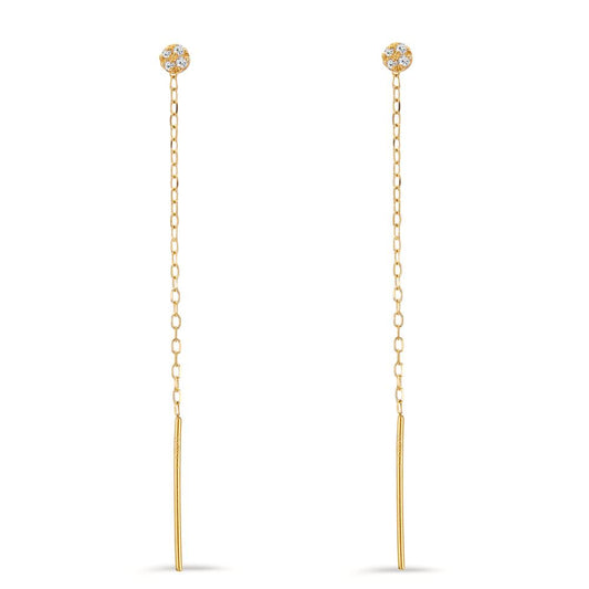 Aretes 750/oro amarillo de 18 quilates Diamante 8 piedras, w-si Ø3 mm