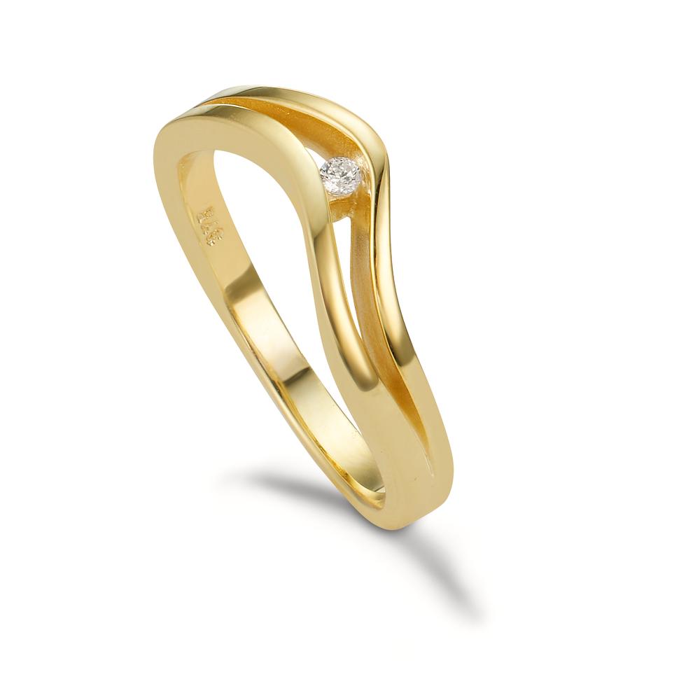 Anillo de dedo Oro amarillo de 375/9K Circonita