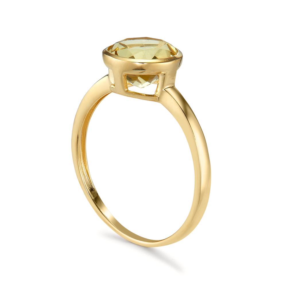 Anillo de dedo Plata Cuarzo amarillo Amarillo Dorado Ø9 mm