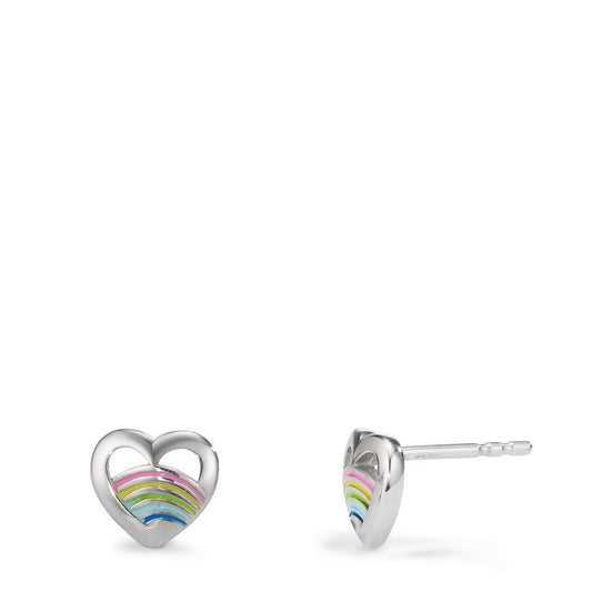 Pendientes Plata Rodio plateado Corazón Ø7.5 mm