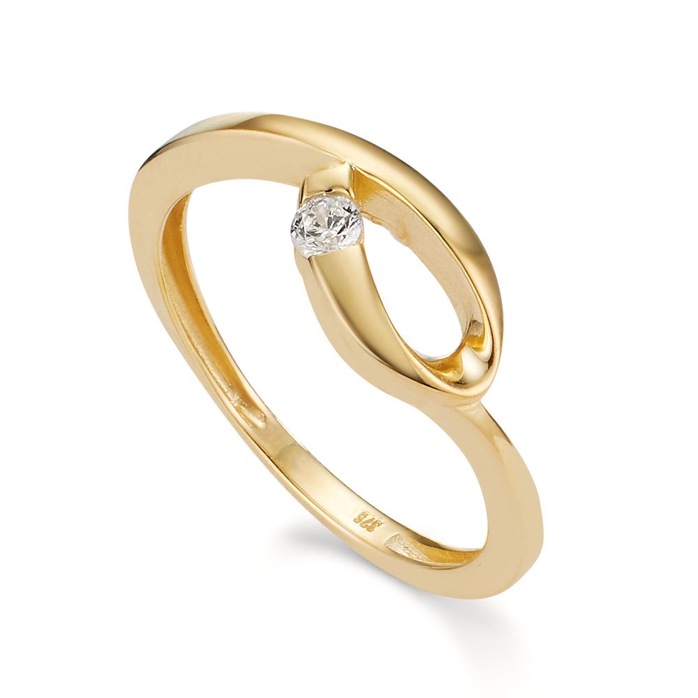 Anillo de dedo Oro amarillo de 375/9K Circonita