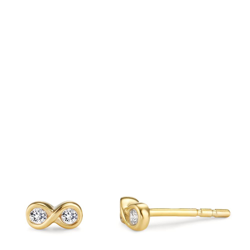 Pendientes Oro amarillo de 375/9K Circonita 4 piedras Infinito