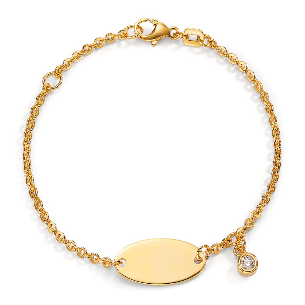 Pulsera grabada Oro amarillo de 375/9K Circonita 12-14 cm