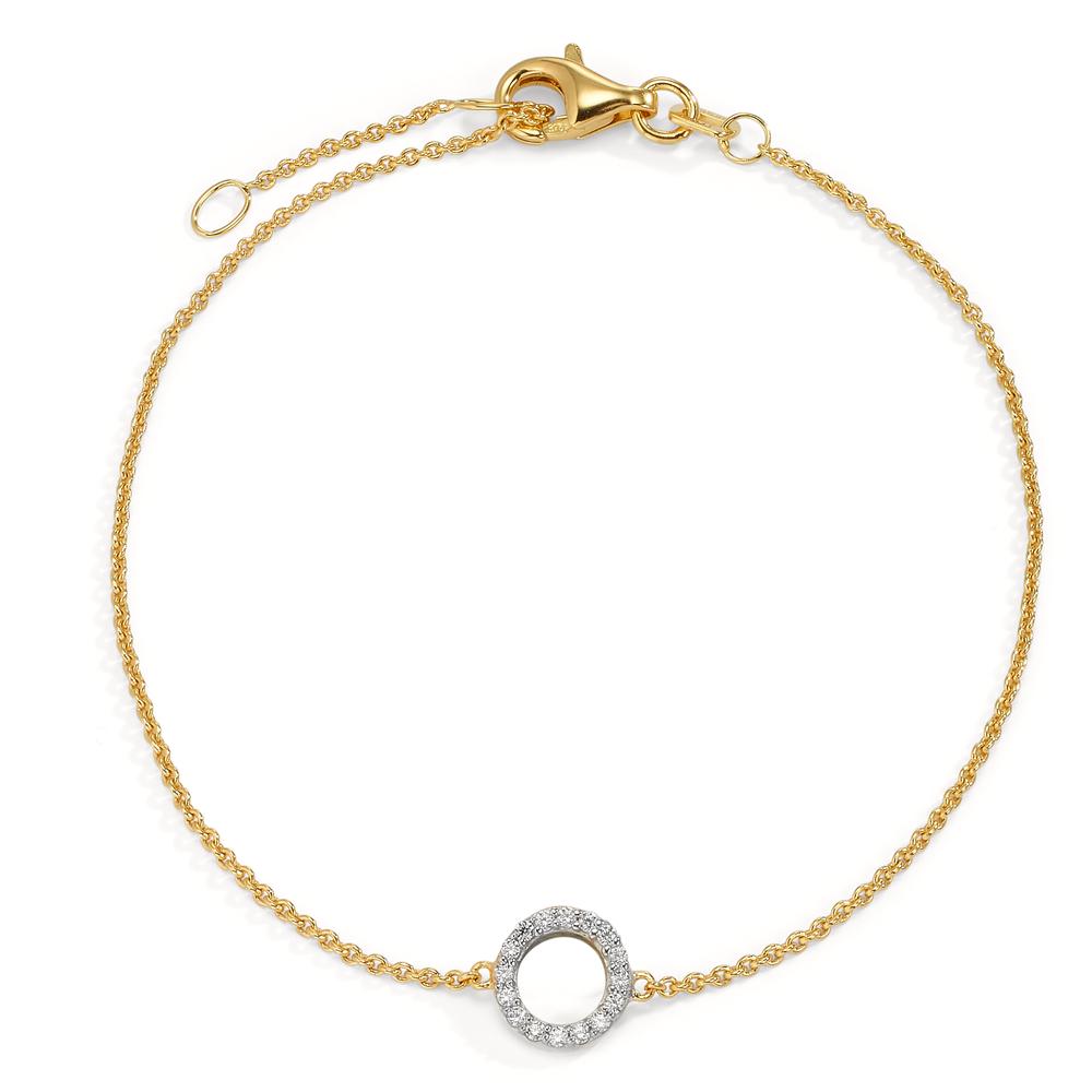 Pulsera Oro amarillo de 375/9K Circonita 17-19 cm