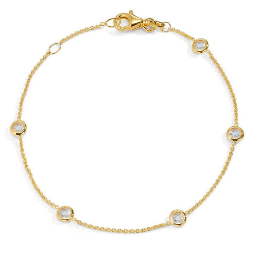 Pulsera Oro amarillo de 375/9K Circonita 5 piedras 17-19 cm