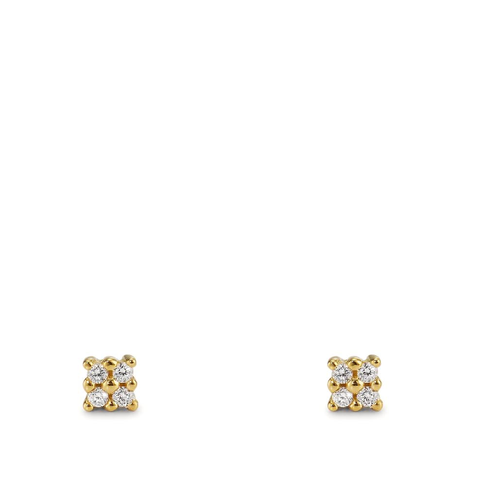 Pendientes 750/oro amarillo de 18 quilates Diamante 0.04 ct, 8 piedras, p1 Ø2.7 mm