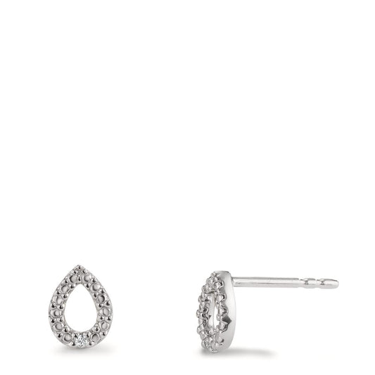 Pendientes 750/oro blanco de 18 quilates Diamante 0.01 ct, 2 piedras, p1