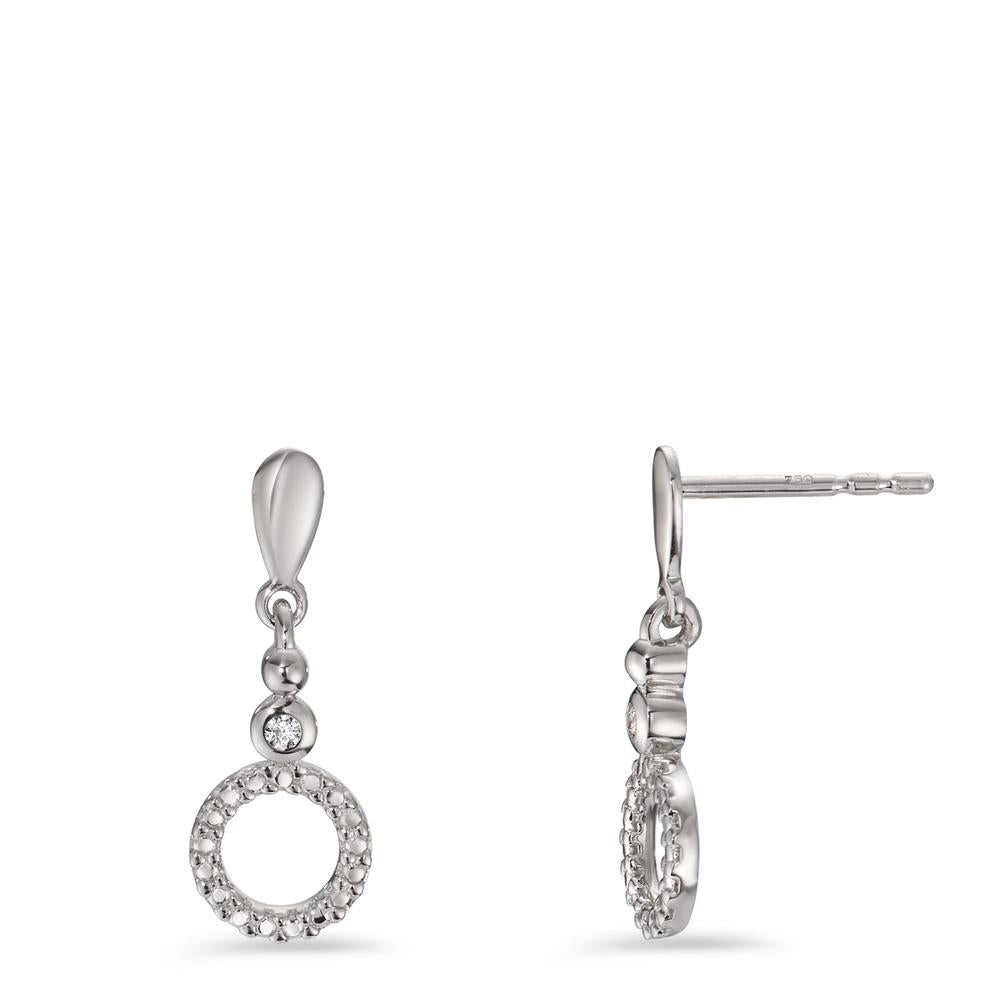 Pendientes 750/oro blanco de 18 quilates Diamante 0.015 ct, 2 piedras, p1