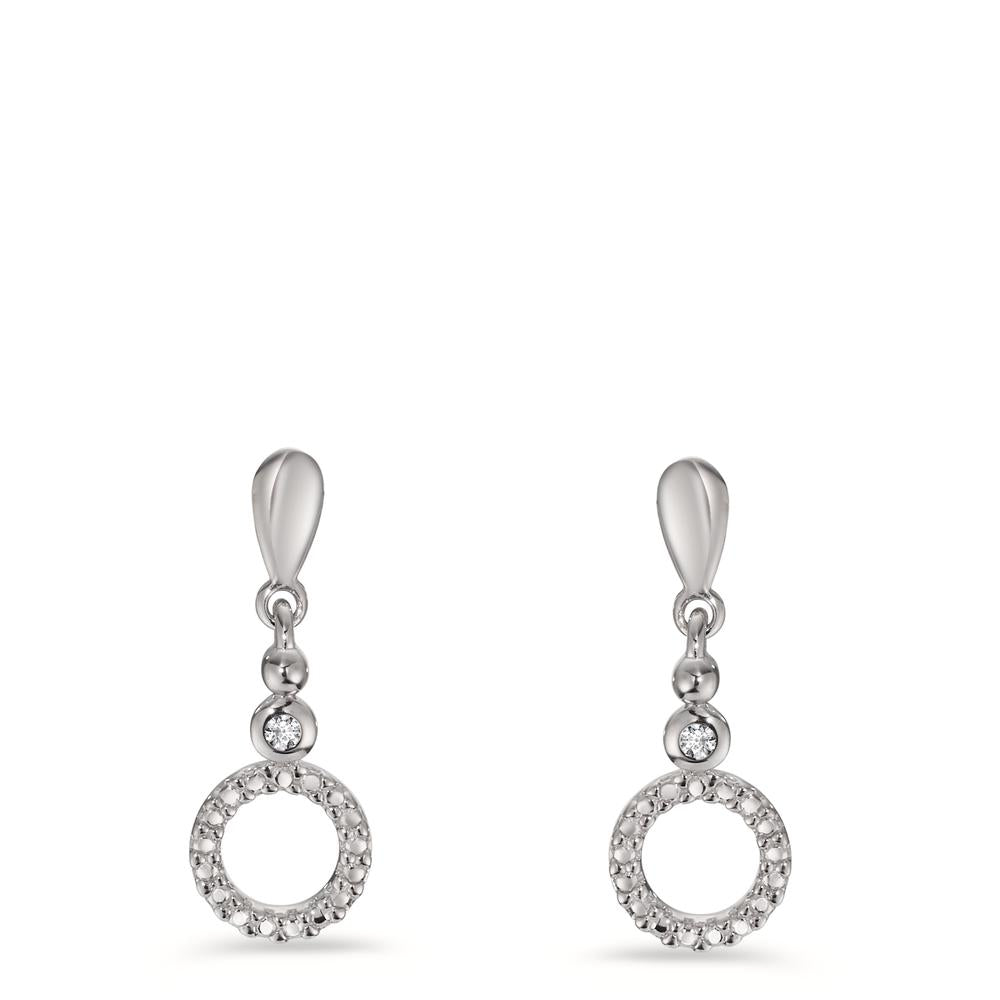 Pendientes 750/oro blanco de 18 quilates Diamante 0.015 ct, 2 piedras, p1