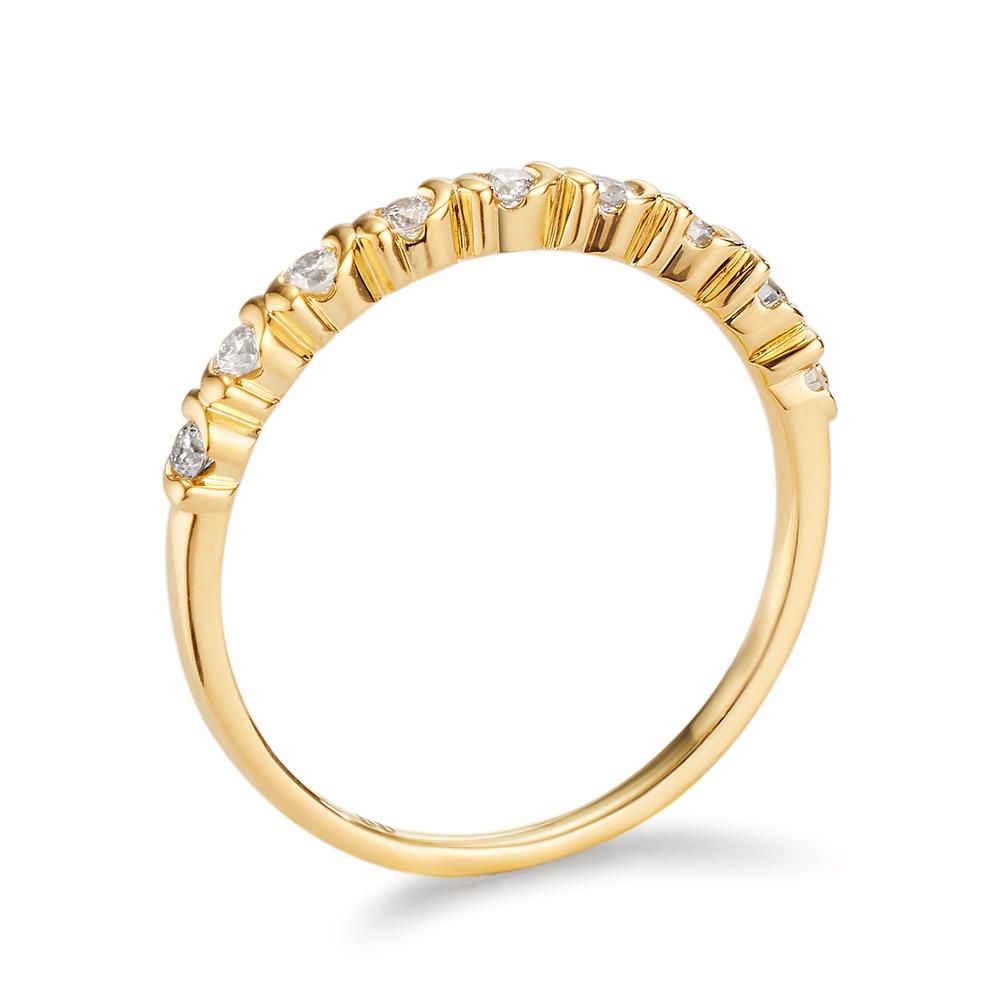 Anillo de memoria 750/oro amarillo de 18 quilates Diamante 0.22 ct, 9 piedras, w-si