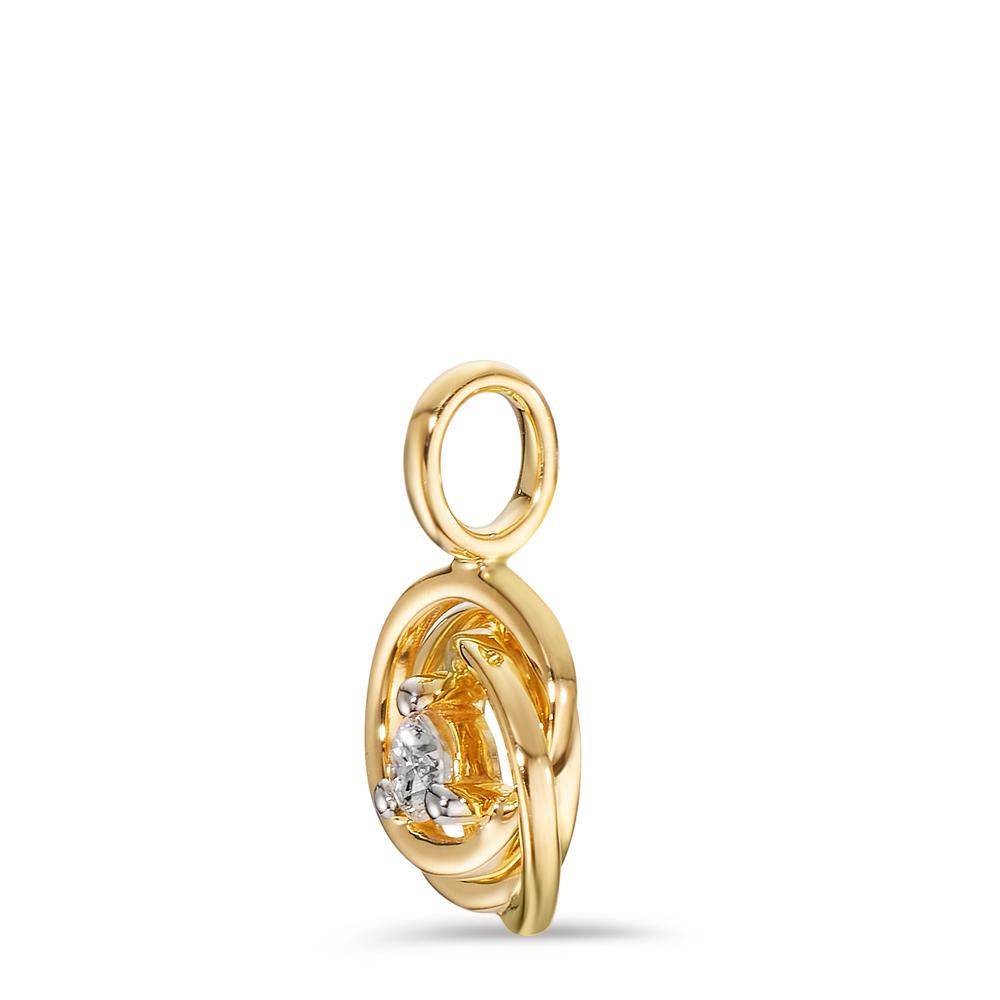 Colgante 750/oro amarillo de 18 quilates Diamante 0.10 ct, w-si Ø9 mm