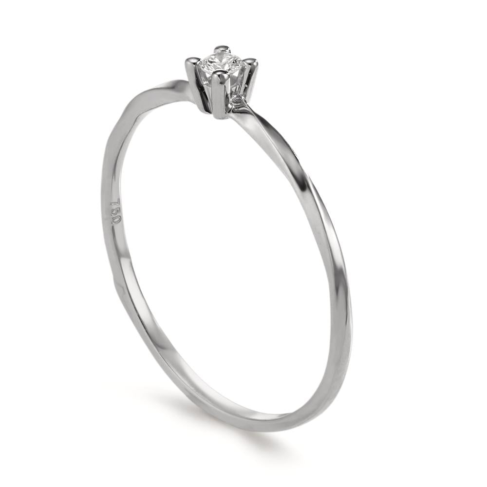 Anillo solitario 750/oro blanco de 18 quilates Diamante 0.04 ct, w-si