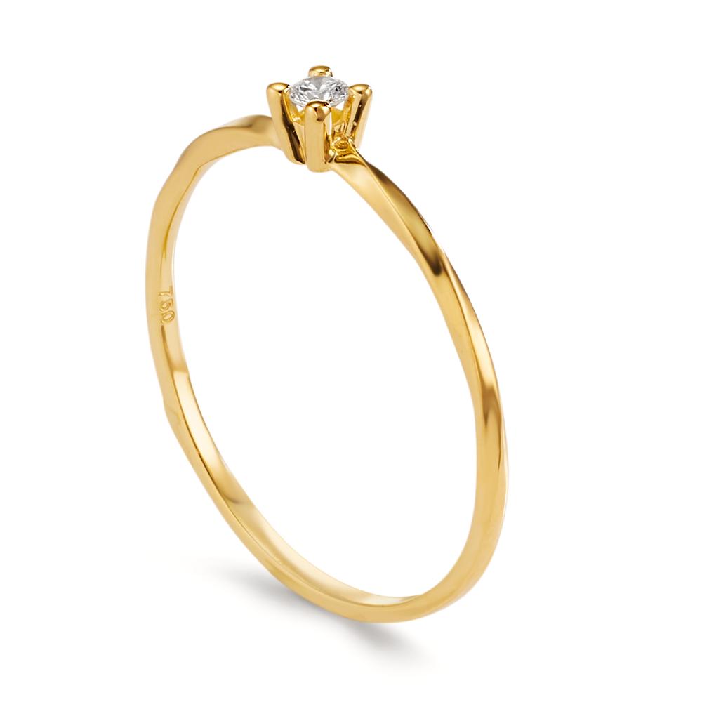 Anillo solitario 750/oro amarillo de 18 quilates Diamante 0.04 ct, w-si