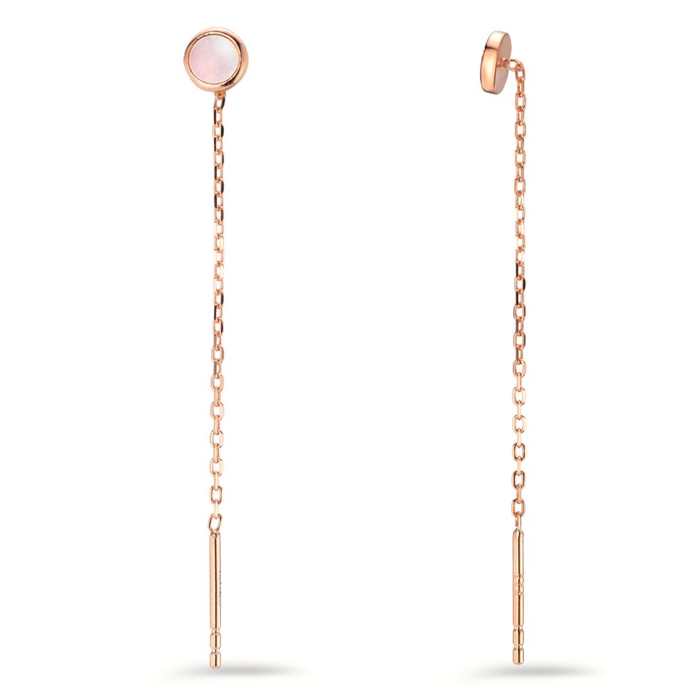 Aretes Plata Rosa Dorado Madre perla Ø5 mm