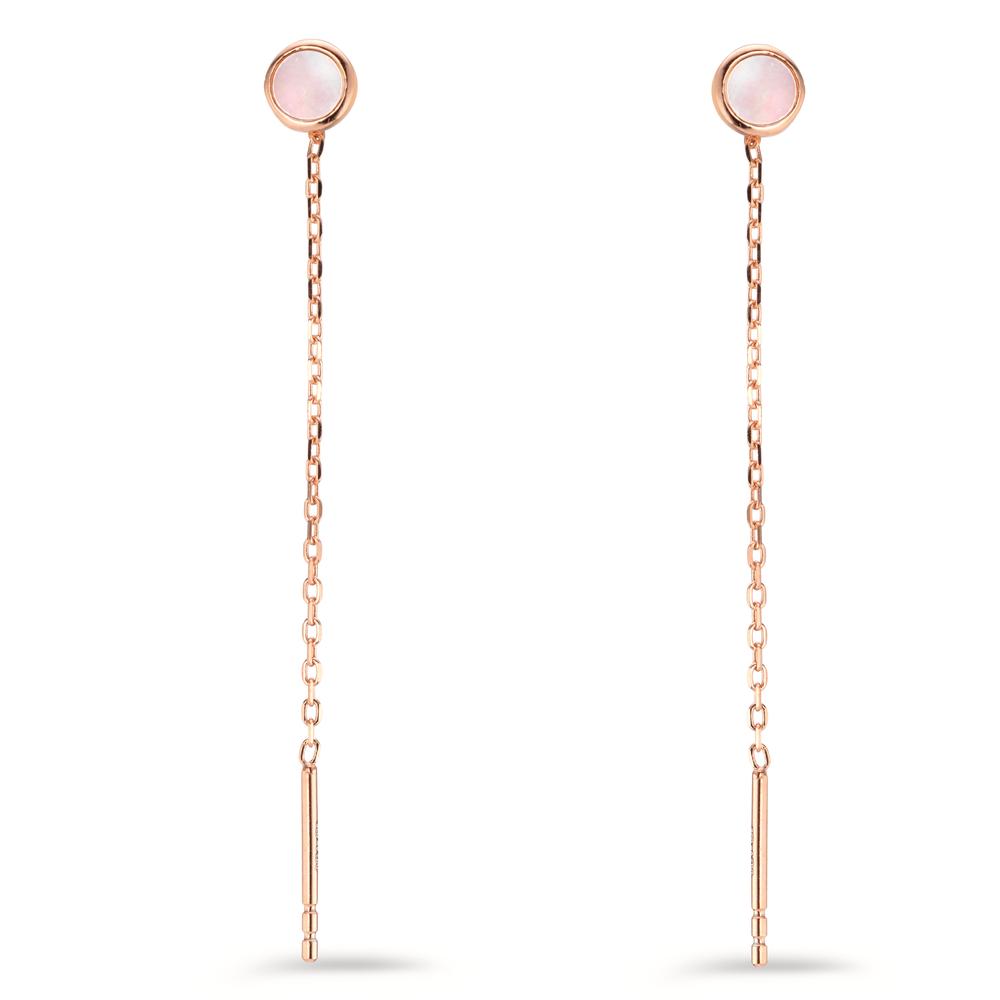 Aretes Plata Rosa Dorado Madre perla Ø5 mm