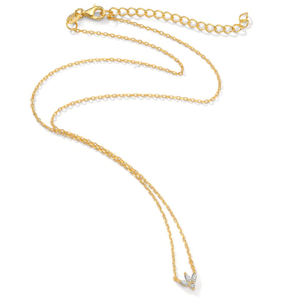 Collar Plata Circonita 4 piedras Amarillo Dorado 38-42 cm