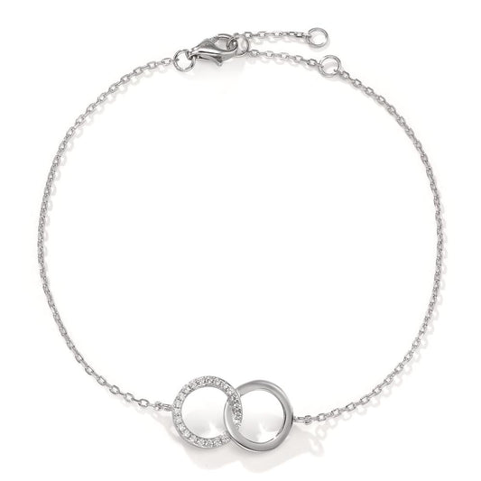 Pulsera Plata Circonita Rodio plateado 17-20 cm