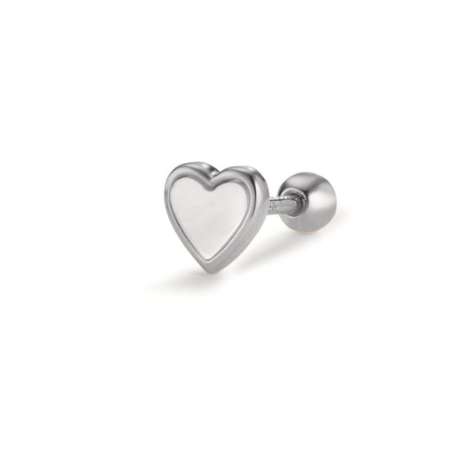 Piercing Plata Rodio plateado Madre perla Corazón Ø5.3 mm