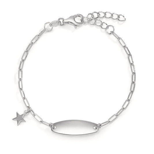 Pulsera grabada Plata Rodio plateado estrella 14-17 cm