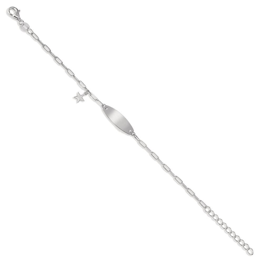 Pulsera grabada Plata Rodio plateado estrella 14-17 cm