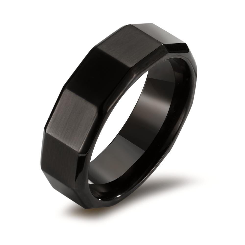 Anillo de dedo Acero inoxidable Negro Recubierto de IP