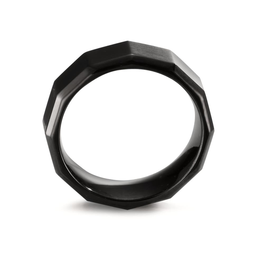 Anillo de dedo Acero inoxidable Negro Recubierto de IP