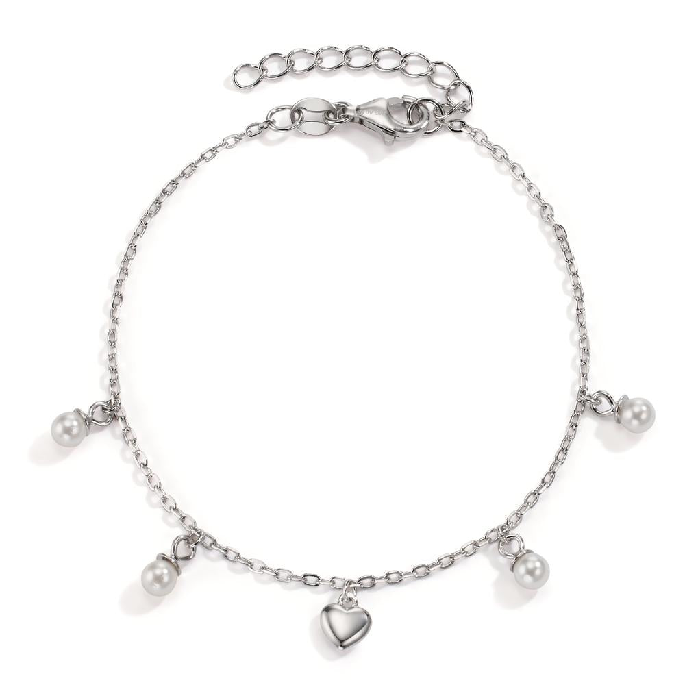 Pulsera Plata Rodio plateado Corazón 16-19 cm