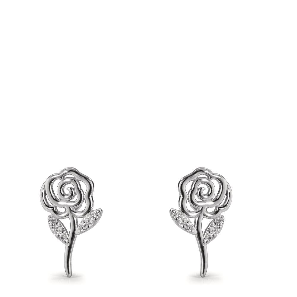 Pendientes Plata Circonita Rodio plateado rosa