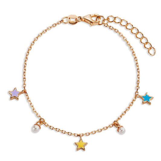 Pulsera Plata Rosa Dorado estrella 16-19 cm