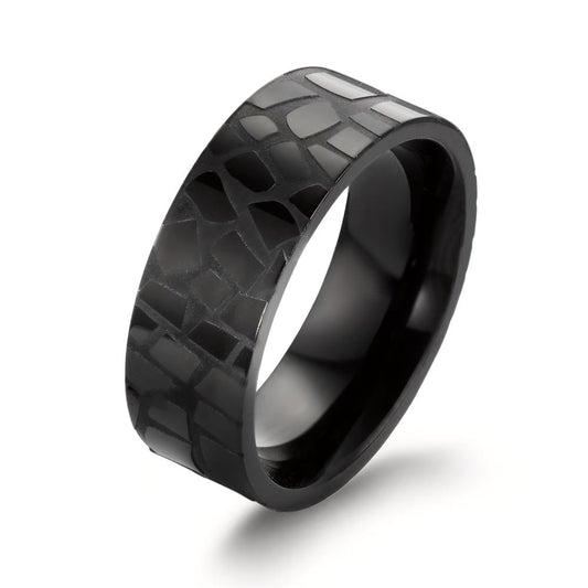 Anillo de dedo Acero inoxidable Negro Recubierto de IP