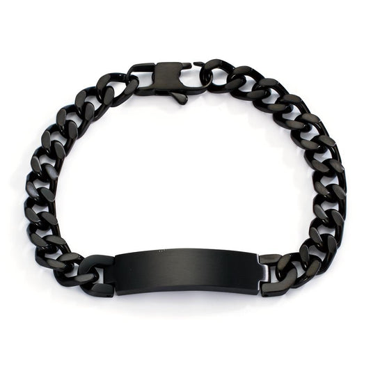 Pulsera grabada Acero inoxidable Negro Recubierto de IP 22 cm