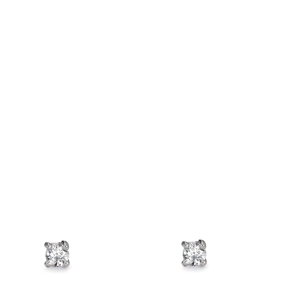 Pendientes Plata Circonita 2 piedras Rodio plateado Ø2 mm