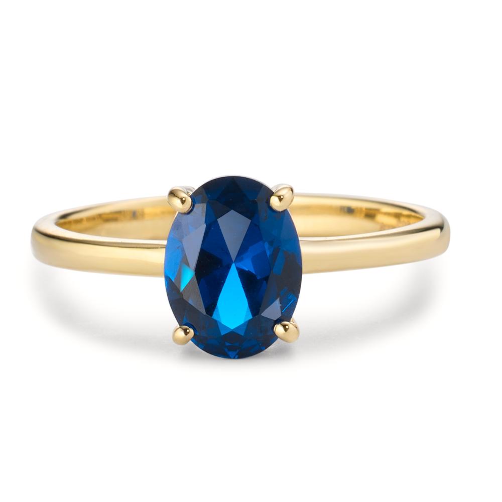 Anillo de dedo Oro amarillo de 585/14 kt. Circonita azul