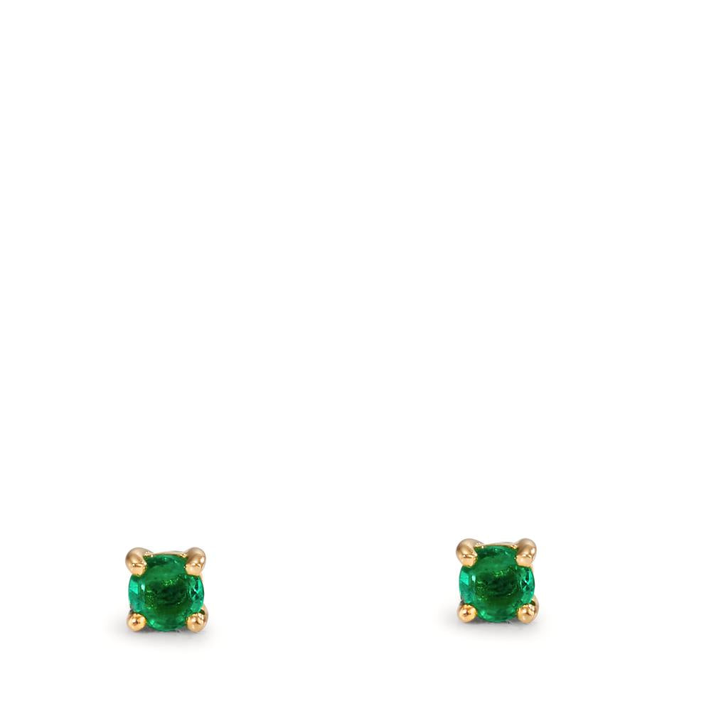 Pendientes 750/oro amarillo de 18 quilates Esmeralda 2 piedras Ø3 mm