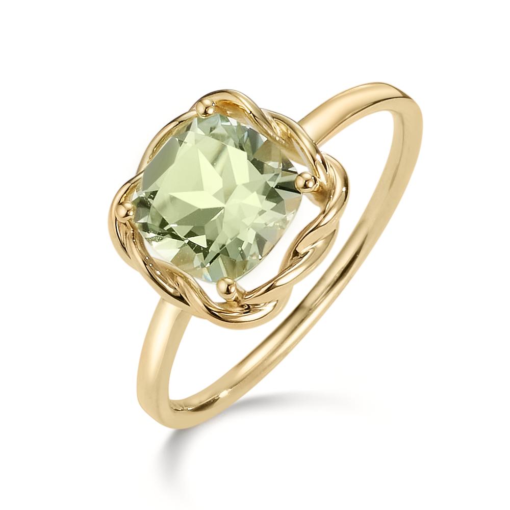 Anillo de dedo Oro amarillo de 585/14 kt. Amatista verde