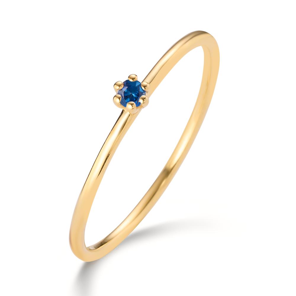 Anillo solitario Oro amarillo de 585/14 kt. Zafiro 0.04 ct