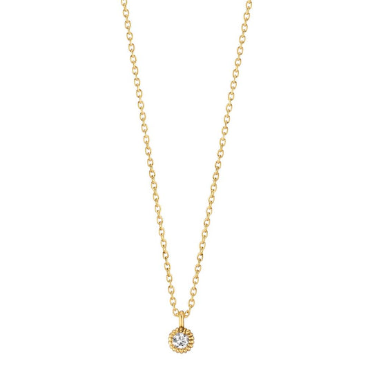 Collar Oro amarillo de 585/14 kt. Diamante 0.057 ct, w-si 39-42 cm