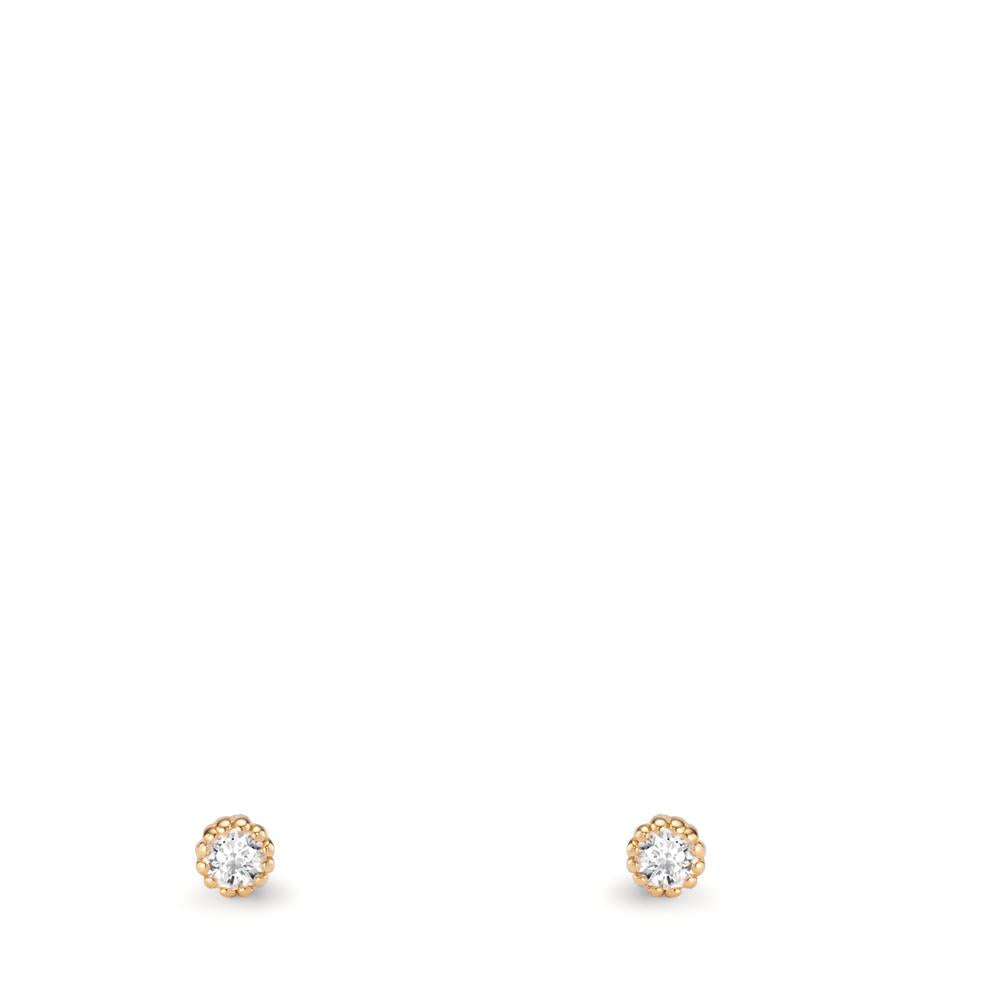 Pendientes Oro amarillo de 585/14 kt. Diamante 0.05 ct, 2 piedras, w-si Ø2.5 mm