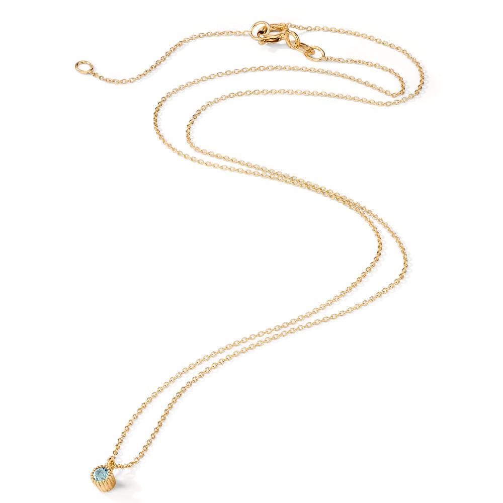 Collar Oro amarillo de 585/14 kt. Topacio 0.08 ct 39-42 cm