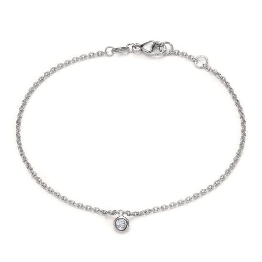 Pulsera 750/oro blanco de 18 quilates Diamante 0.03 ct, w-si 17-18 cm