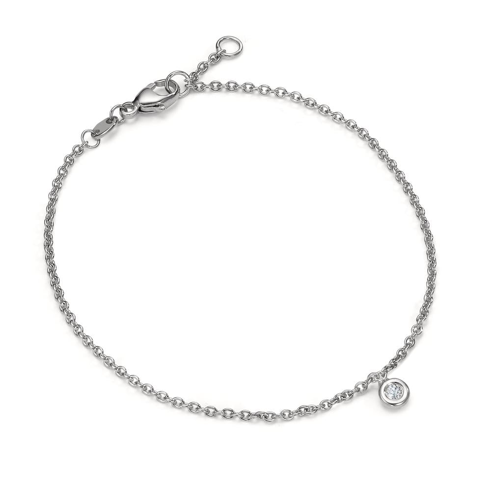 Pulsera 750/oro blanco de 18 quilates Diamante 0.03 ct, w-si 17-18 cm