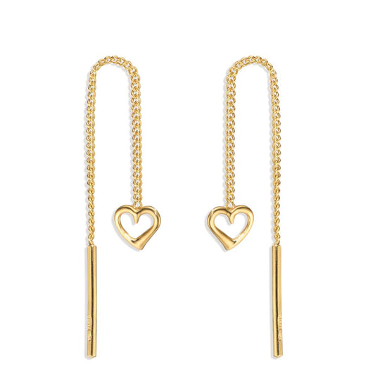 Aretes Plata Amarillo Dorado Corazón