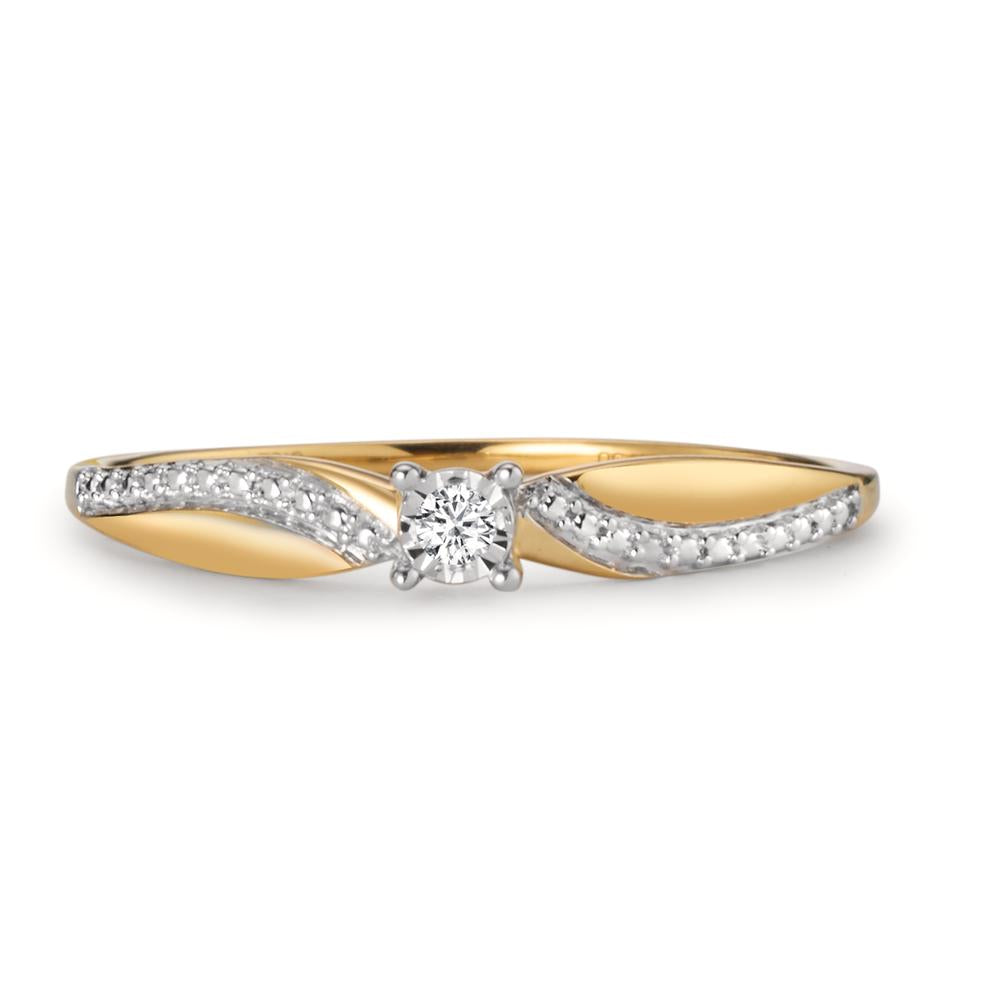 Anillo solitario 750/oro amarillo de 18 quilates Diamante 0.02 ct, w-si