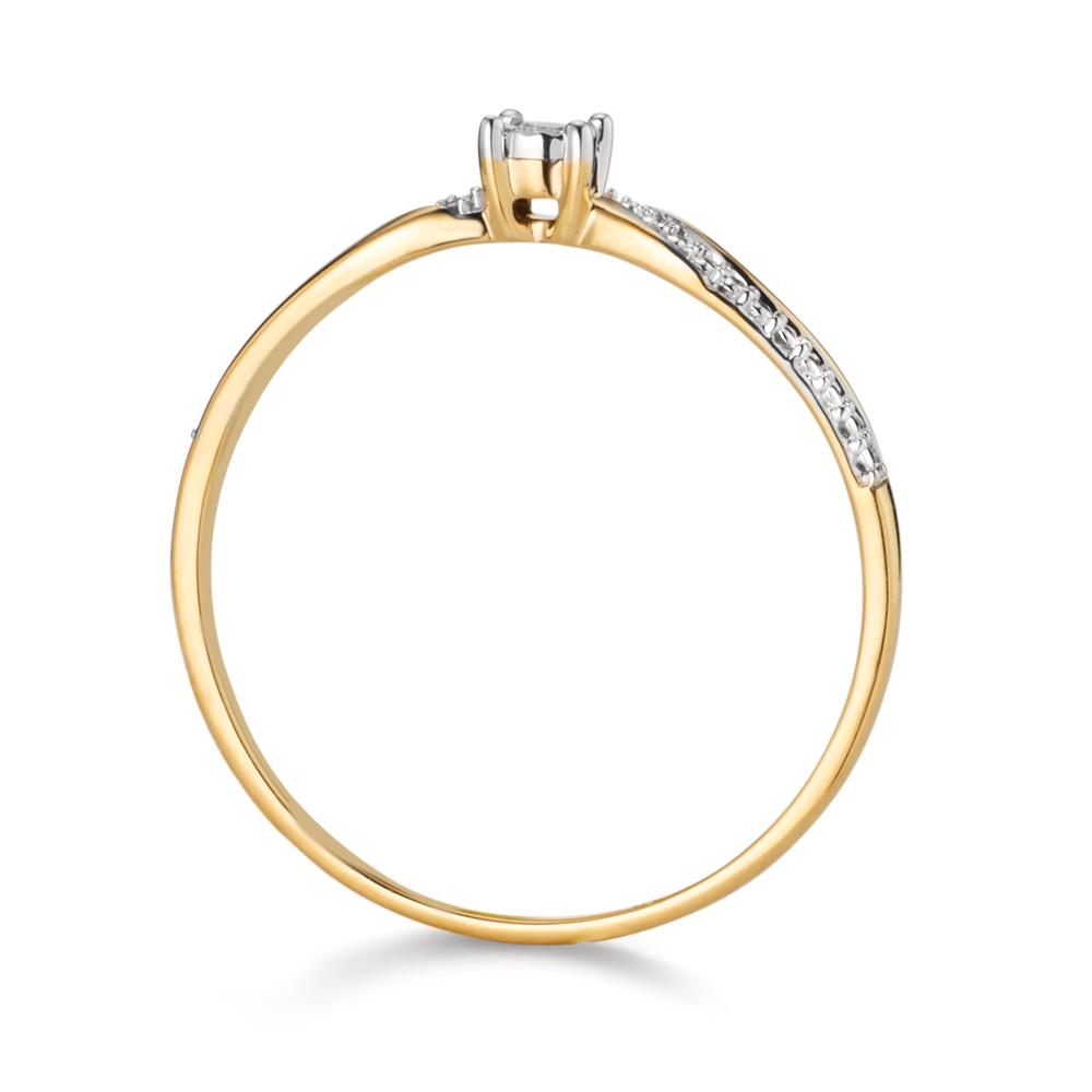 Anillo solitario 750/oro amarillo de 18 quilates Diamante 0.02 ct, w-si