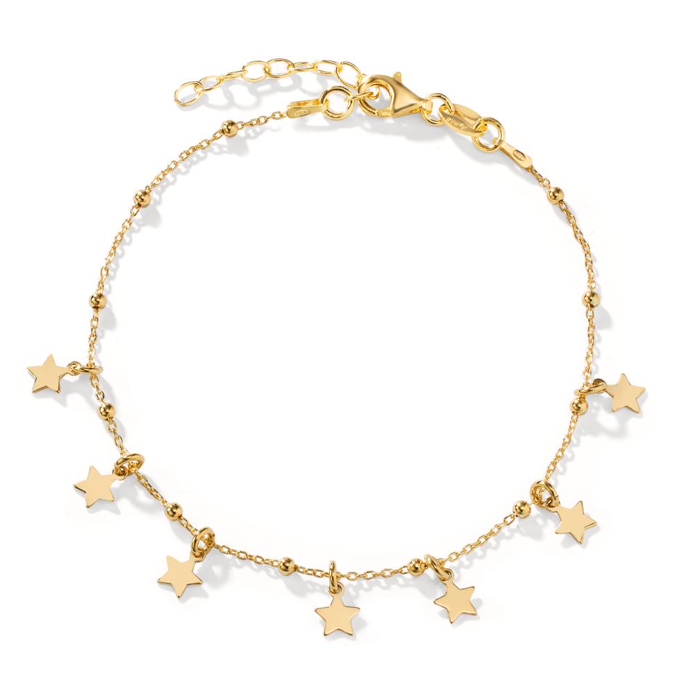 Pulsera Plata Amarillo Dorado estrella 19-22 cm