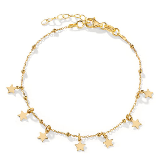 Pulsera Plata Amarillo Dorado estrella 19-22 cm