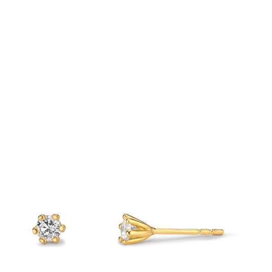 Pendientes 750/oro amarillo de 18 quilates Diamante cultivado en laboratorio 0.18 ct, 2 piedras Ø3.5 mm