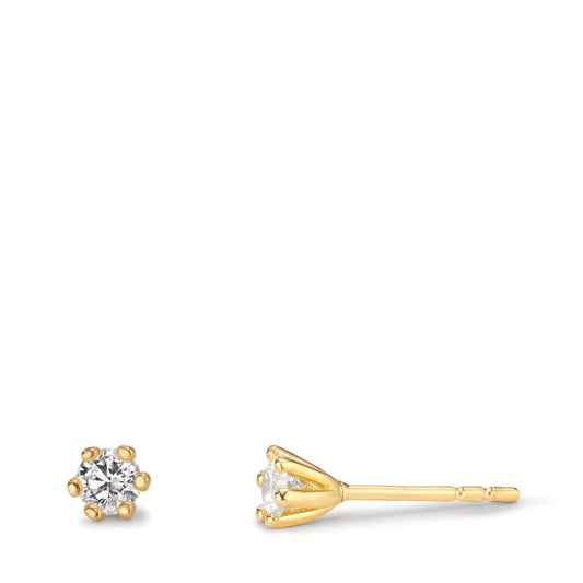 Pendientes 750/oro amarillo de 18 quilates Diamante cultivado en laboratorio 0.30 ct, 2 piedras, w-si Ø4 mm