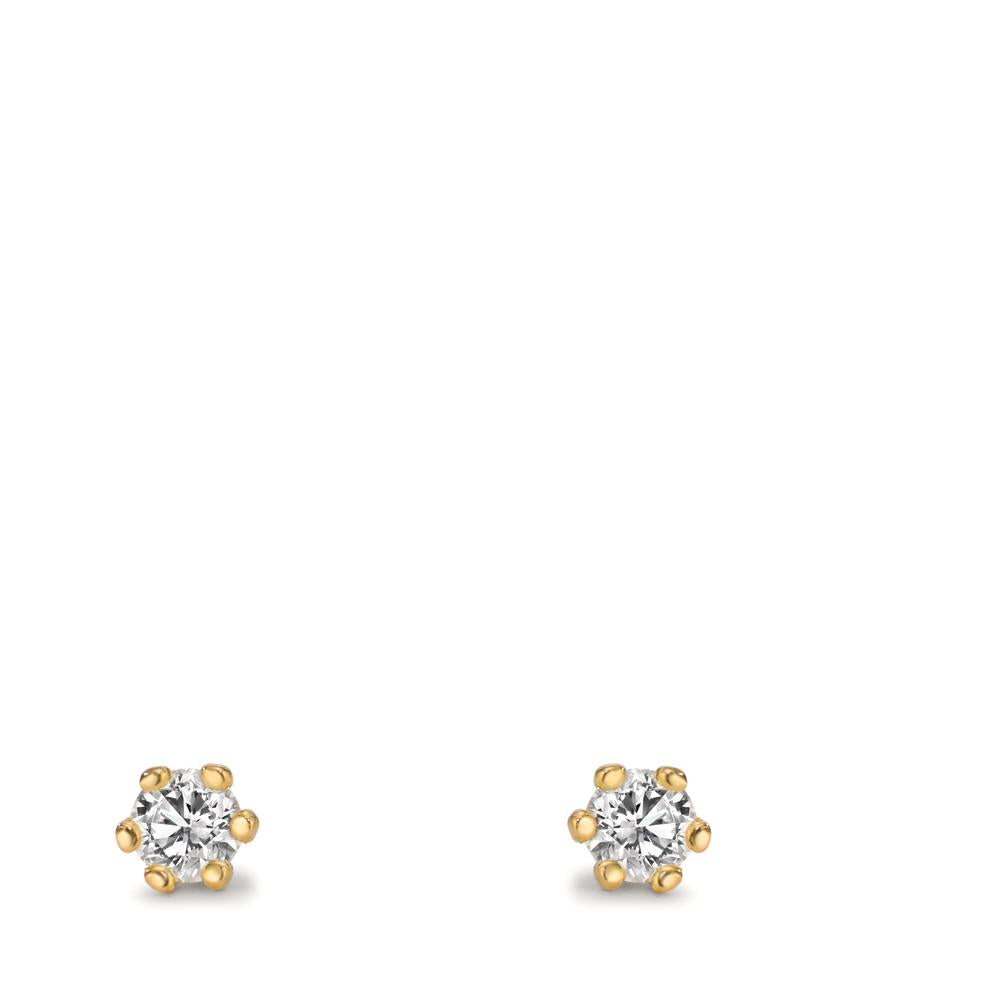 Pendientes 750/oro amarillo de 18 quilates Diamante cultivado en laboratorio 0.30 ct, 2 piedras, w-si Ø4 mm